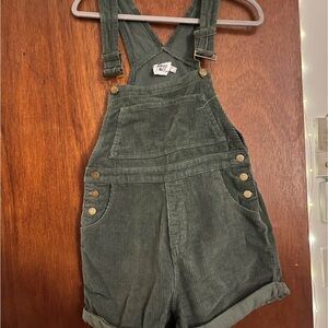 Princess Polly Kacey Green Corduroy Overalls
